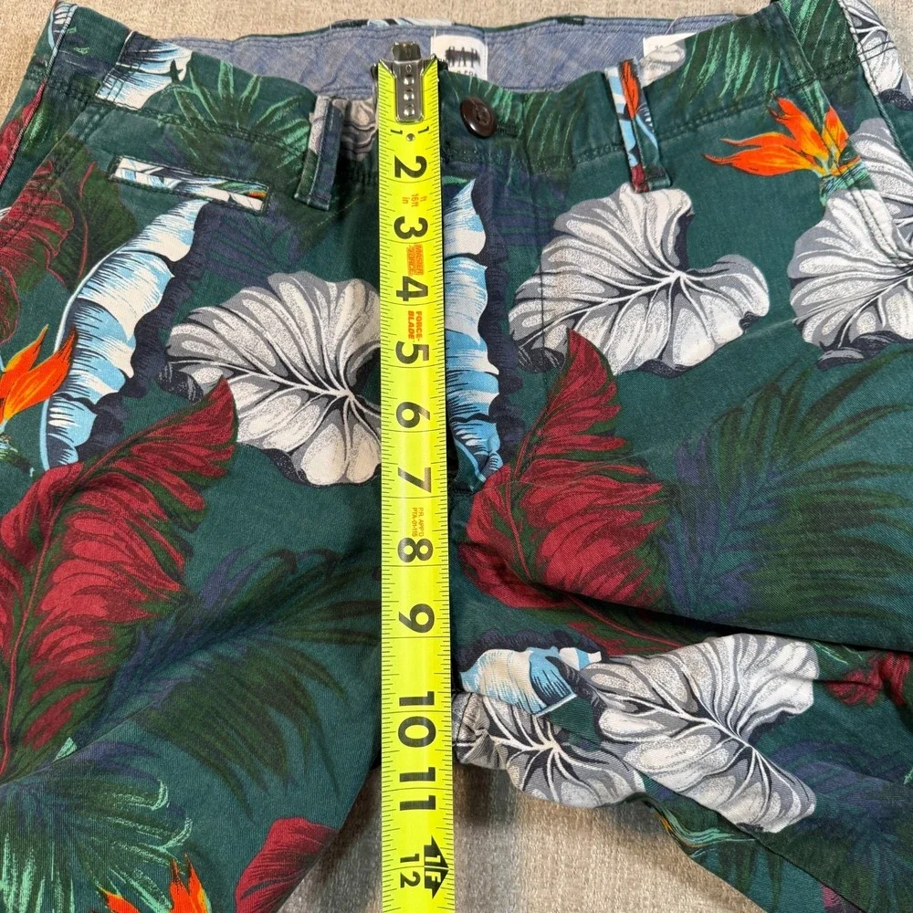 Gap For Good Pants Mens 30x30 Green Floral Slim Fit Tropical Island Botanical